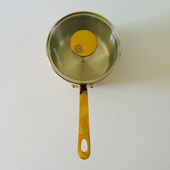 MAUVIEL 1.9QT M Triply Copper Sauce Pan with Glass Lid - Picture 4 of 8